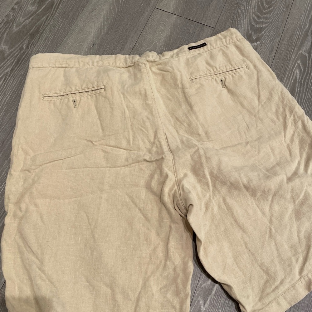 Black Brown 1826 Men's Beige Flat Front Shorts - Picture 4 of 4
